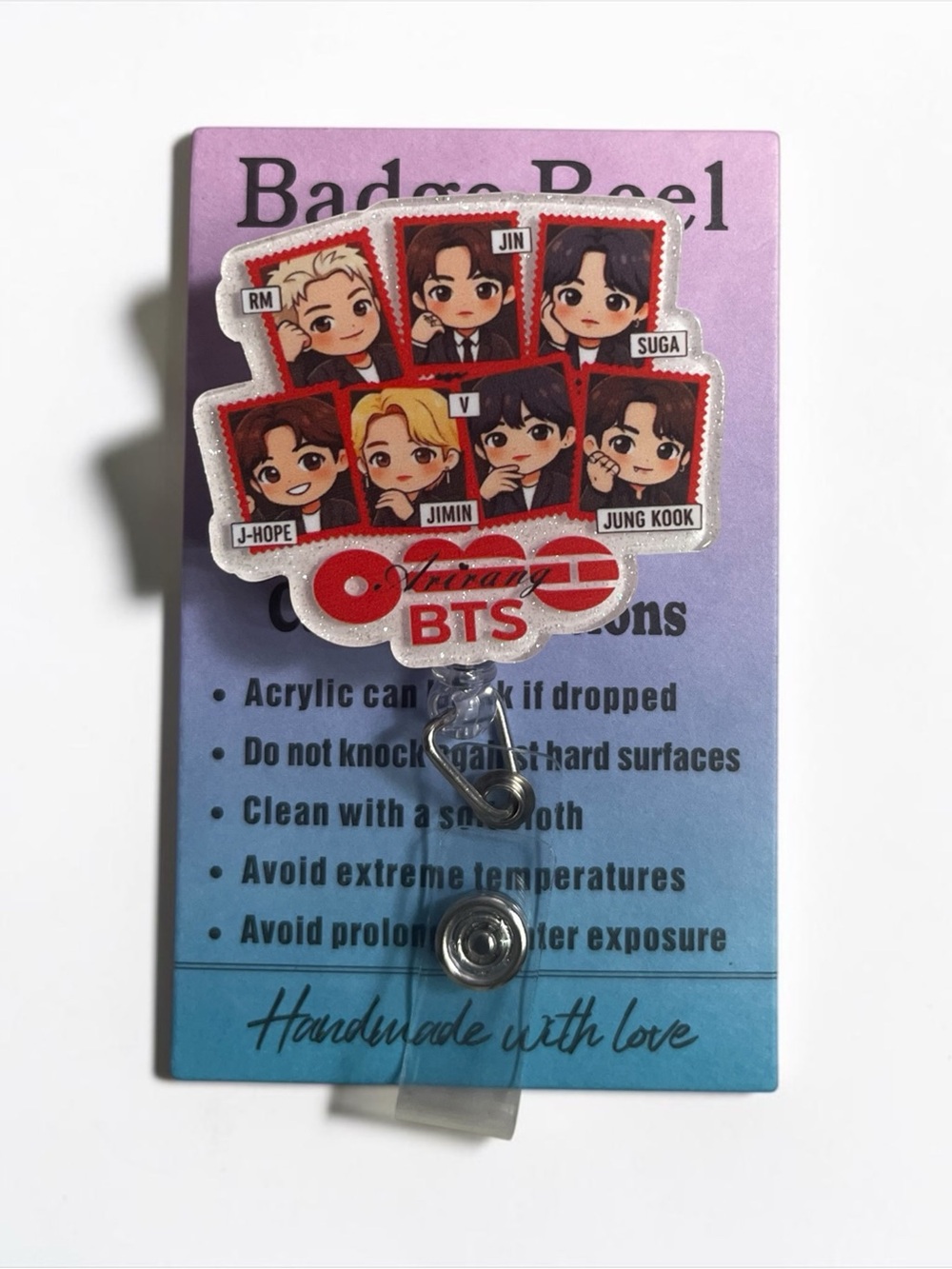 BTS Badge Reel - Pink and Red
